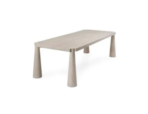 Atrop Oak Wood 102" Dining Table Milk White