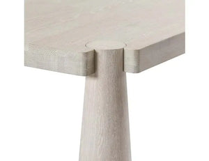 Atrop Oak Wood 102" Dining Table Milk White