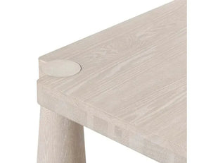 Atrop Oak Wood 102" Dining Table Milk White