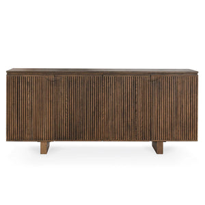 Roya Reclaimed Oak Wood 4 Dr Cabinet Toasted Brown