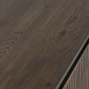 Roya Reclaimed Oak Wood 4 Dr Cabinet Toasted Brown