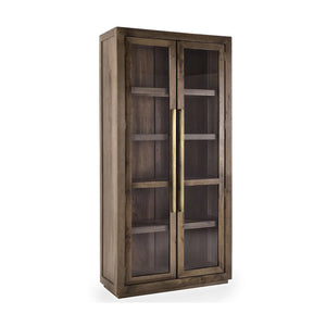 Bradley Oak Wood Tall Cabinet Landmark Brown