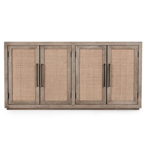 Jensen Mango Wood 4Dr Cabinet Taupe