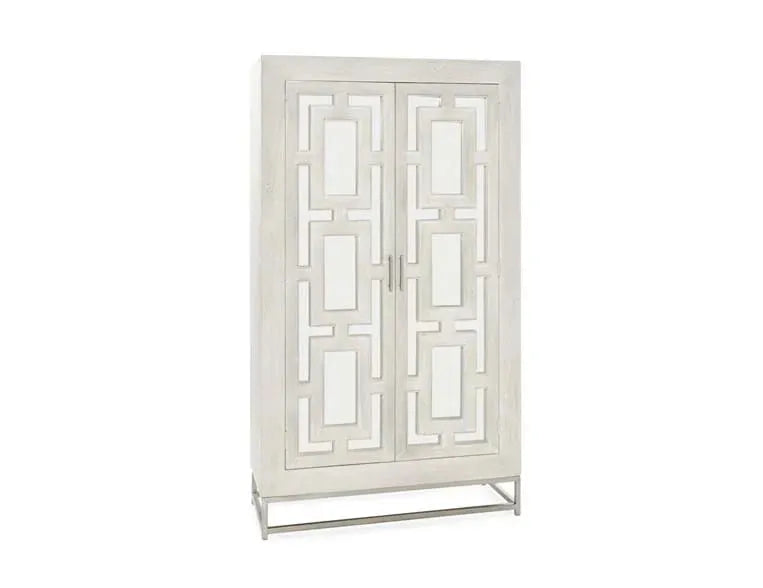 Adina Mango Wood Tall Cabinet White Washed