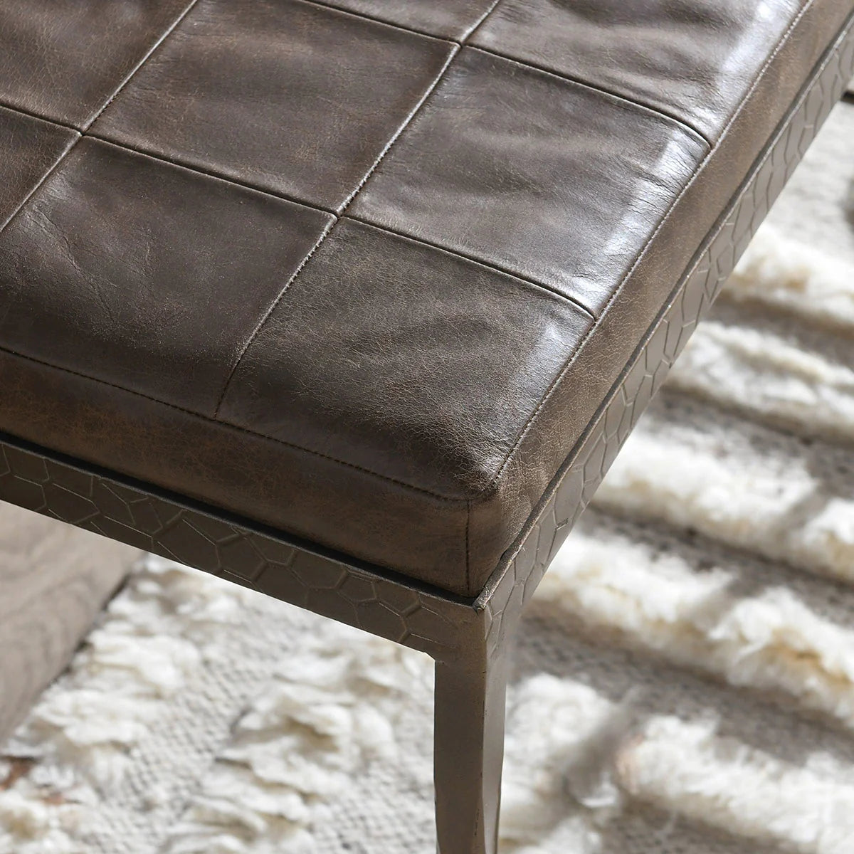Malo Leather 28" Bench Cocoa Brown