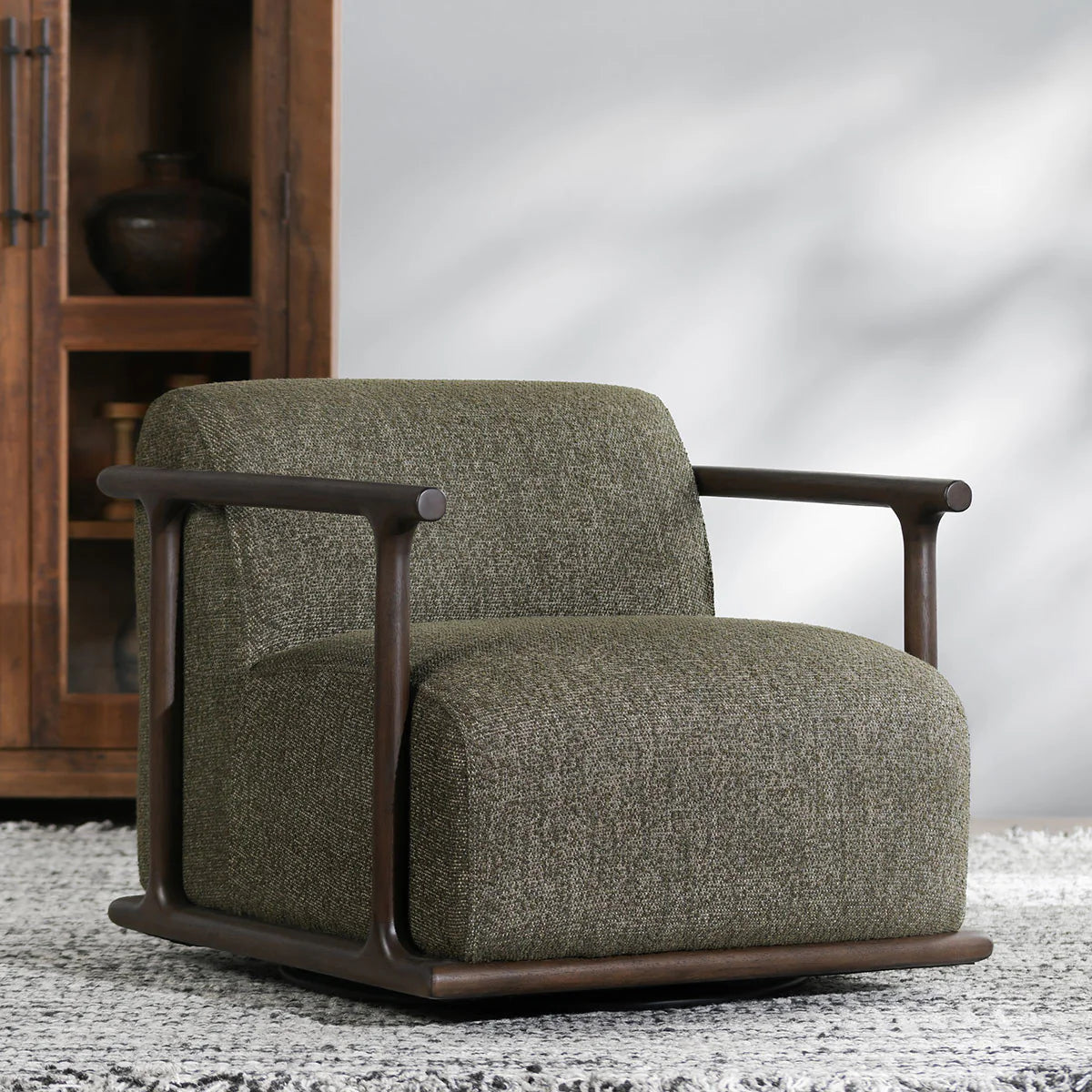 Lucia Swivel Accent Chair Kale Green