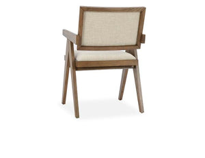 Dolton Linen Blend Dining Arm Chair Beige/Natural