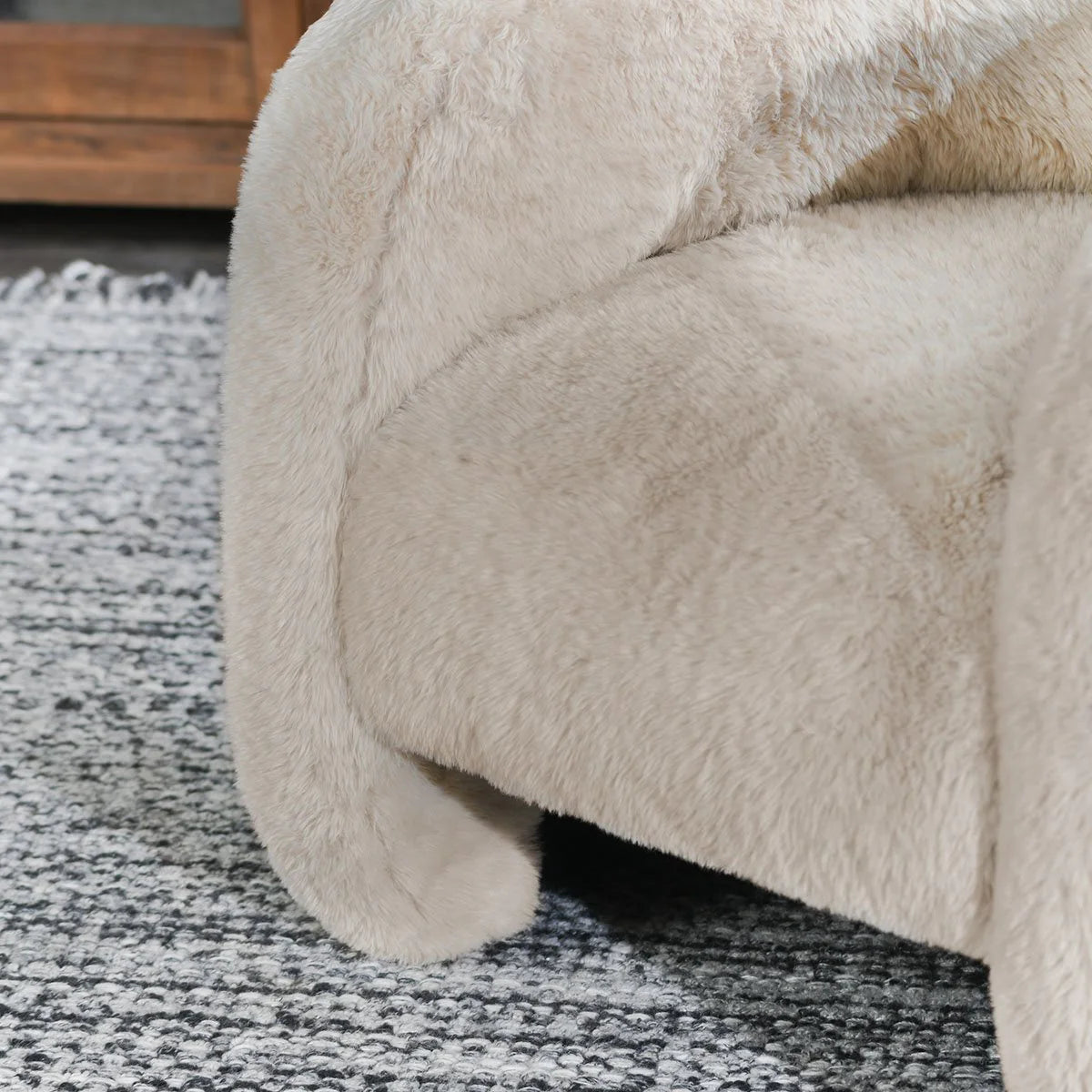 Teddy Plush Accent Chair Beige