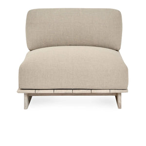 Livia Teak Outdoor Armless Chair Taupe