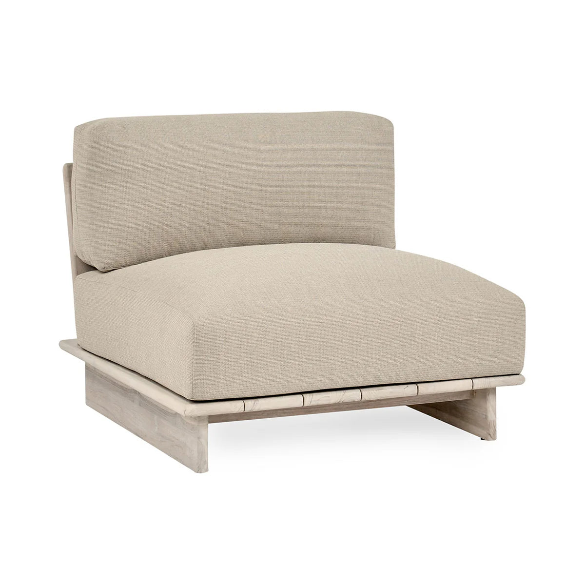 Livia Teak Outdoor Armless Chair Taupe
