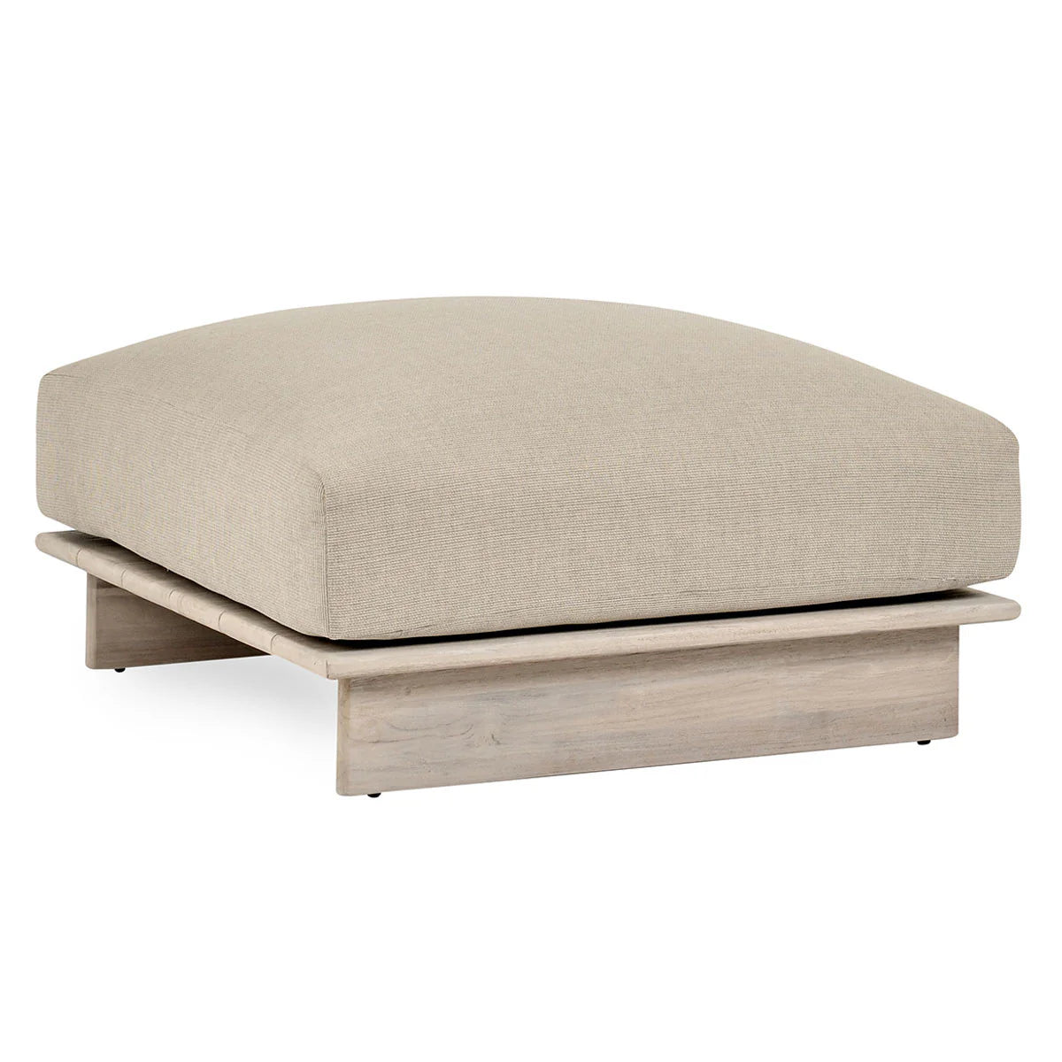 Livia Teak Outdoor 38" Outdoor Ottoman Taupe