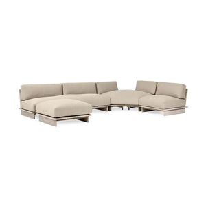 Livia Teak 3pc Outdoor Sectional Taupe