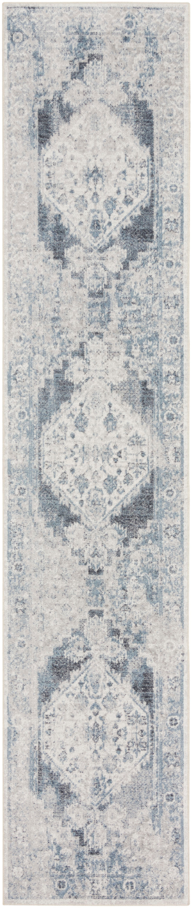 Astra Machine Washable ASW11 Blue Ivory Rug