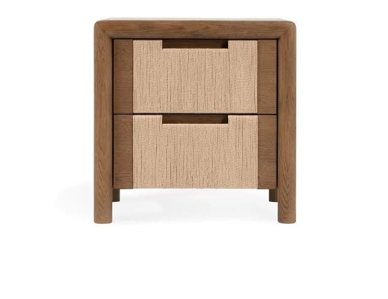 Corda Oak Veneer 2Dwr Nightstand Nut Brown/Natural