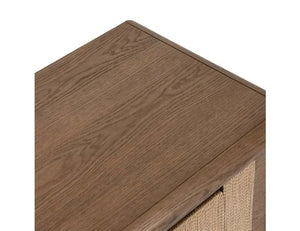 Corda Oak Veneer 2Dwr Nightstand Nut Brown/Natural