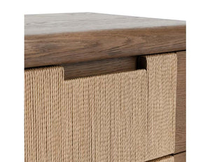 Corda Oak Veneer 2Dwr Nightstand Nut Brown/Natural