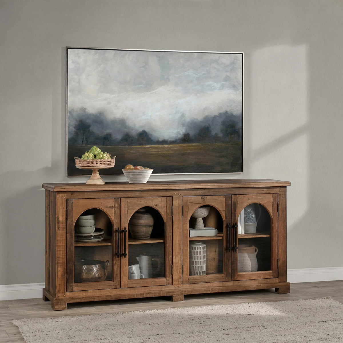 Zion Reclaimed Wood 4Dr Cabinet Natural