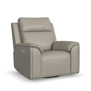 Power Swivel Gliding Recliner with Power Headrest, Lumbar, Heat & Massage