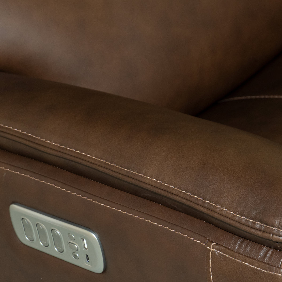 Power Swivel Gliding Recliner with Power Headrest, Lumbar, Heat & Massage