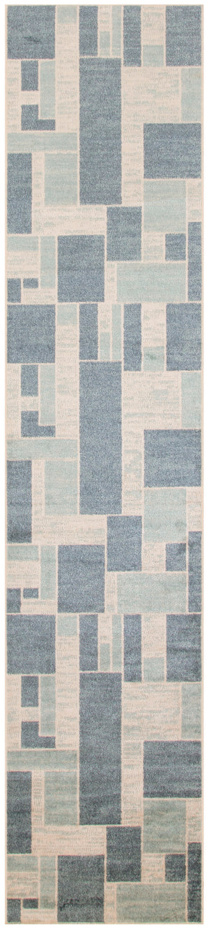Astra Machine Washable ASW09 Blue Ivory Rug