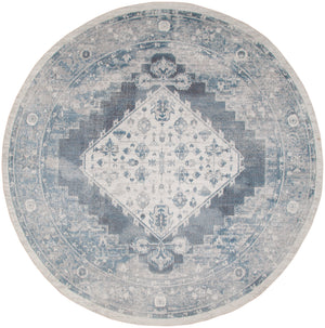 Astra Machine Washable ASW11 Blue Ivory Rug