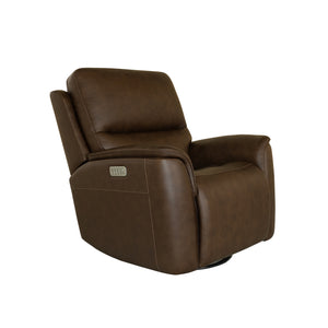 Power Swivel Gliding Recliner with Power Headrest, Lumbar, Heat & Massage