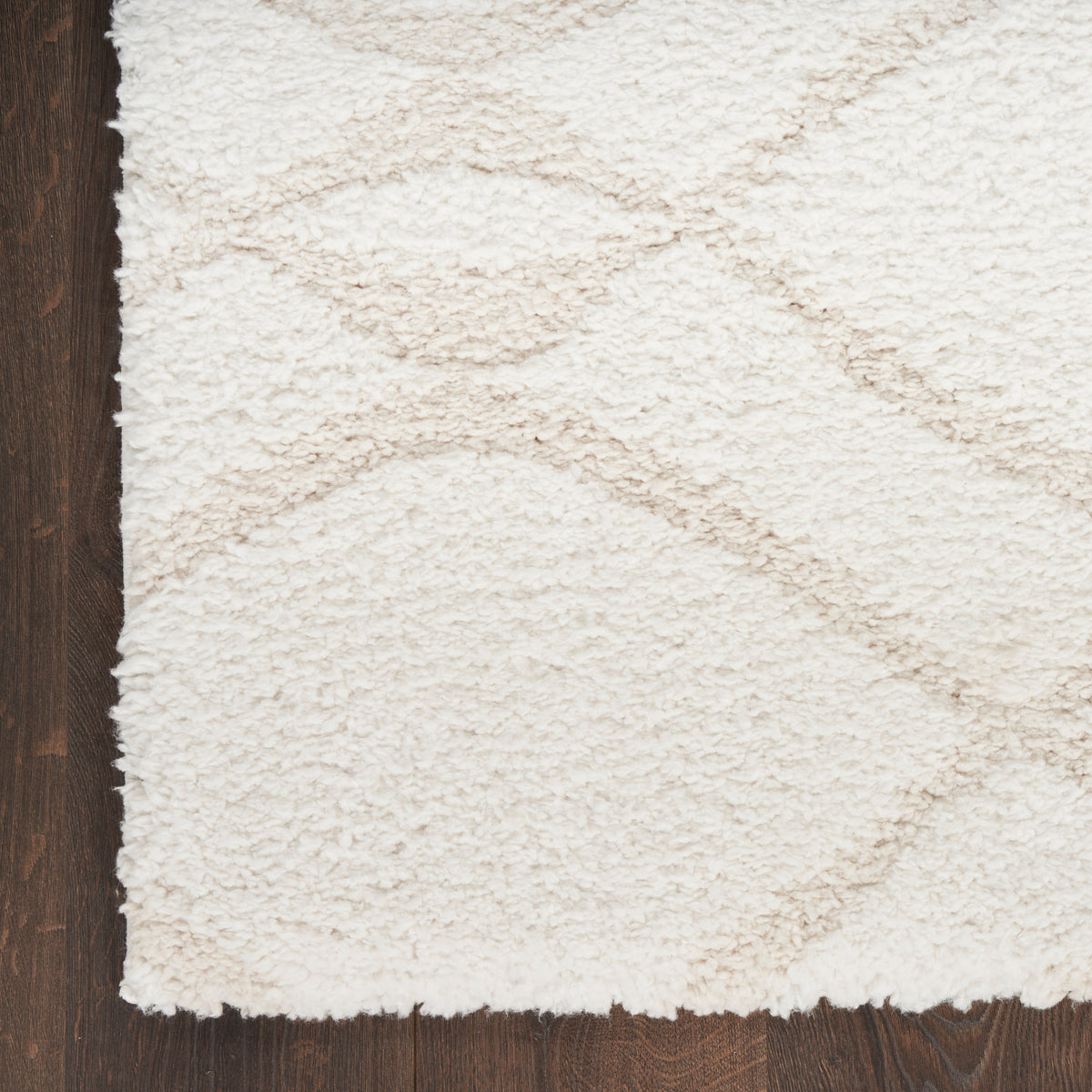 Beige Rug With Rectangular Pattern Modern Shag MMD03 Ivory Beige Rug- Rectangle 5'3