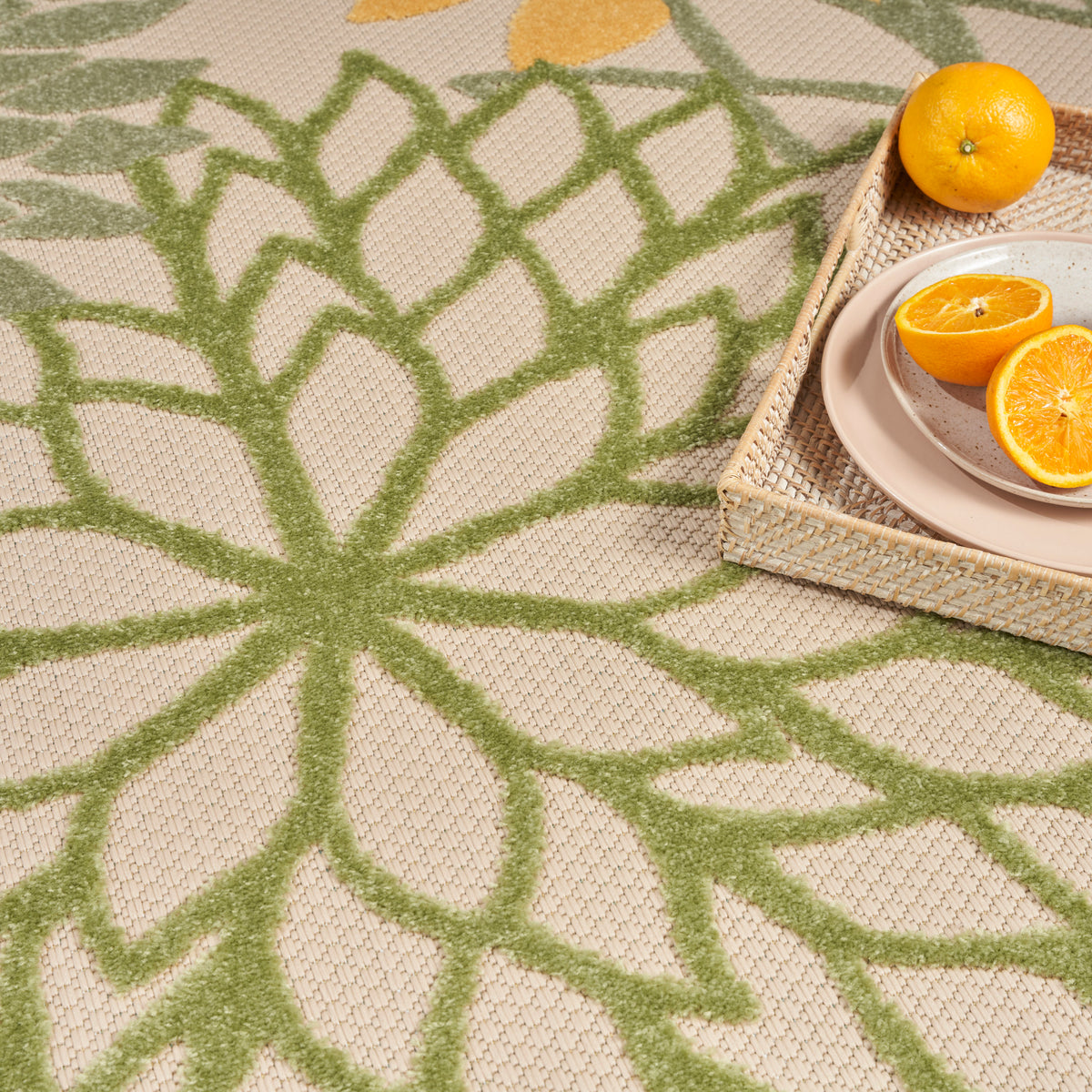 Green Rug Multi Shade Aloha ALH05 Green Multicolor Rug- Rectangle 3'6
