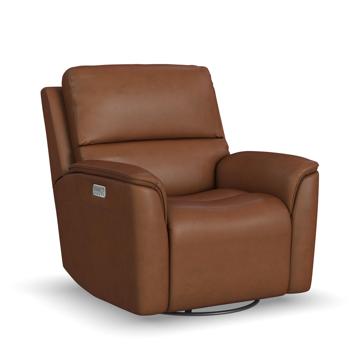 Power Swivel Gliding Recliner with Power Headrest, Lumbar, Heat & Massage