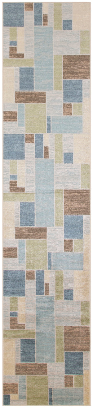 Astra Machine Washable ASW09 Blue Green Multi Rug