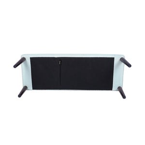 Dahlia Contemporary Embroidered Velvet Upholstered Accent Bench, Green/Ivory