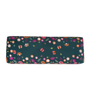 Alton Contemporary Green/Multi Floral Velvet and Wood Embroidered Accent Bench