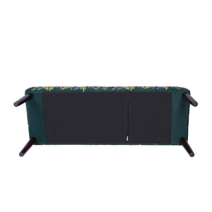 Alton Contemporary Green/Multi Floral Velvet and Wood Embroidered Accent Bench