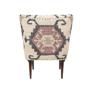 Sofia Bohemian/Eclectic Multicolored Kilim Jute Upholstered Accent Chair