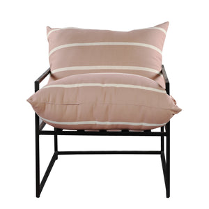 Contemporary Outdoor Polyester and Metal Geometric Accent Chair