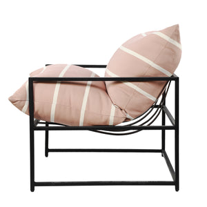 Contemporary Outdoor Polyester and Metal Geometric Accent Chair