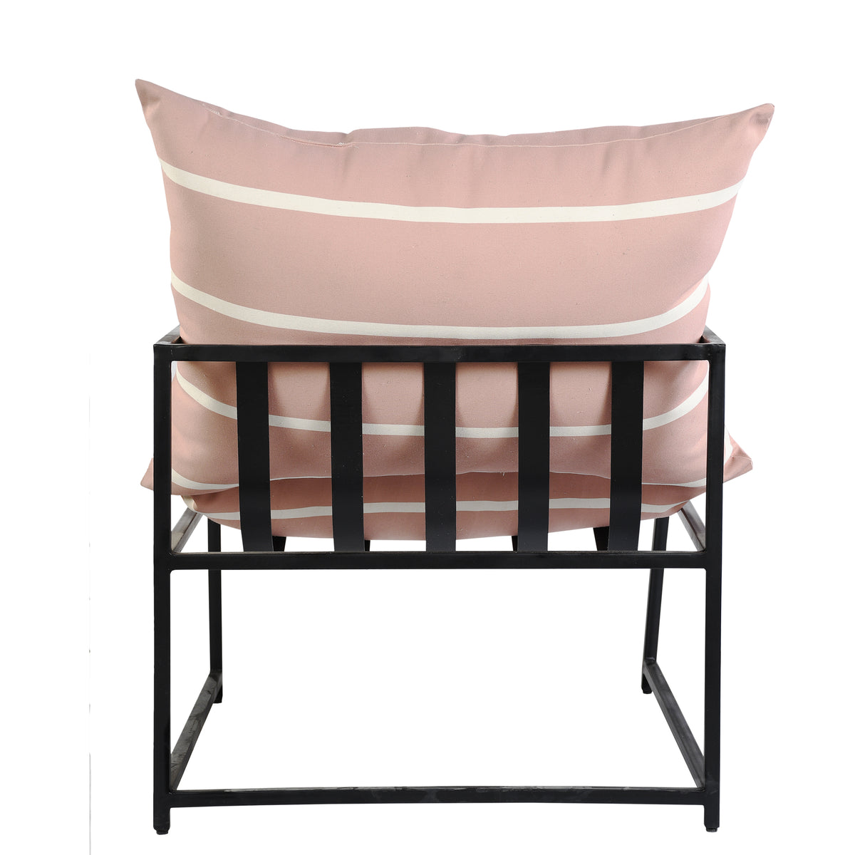 Contemporary Outdoor Polyester and Metal Geometric Accent Chair