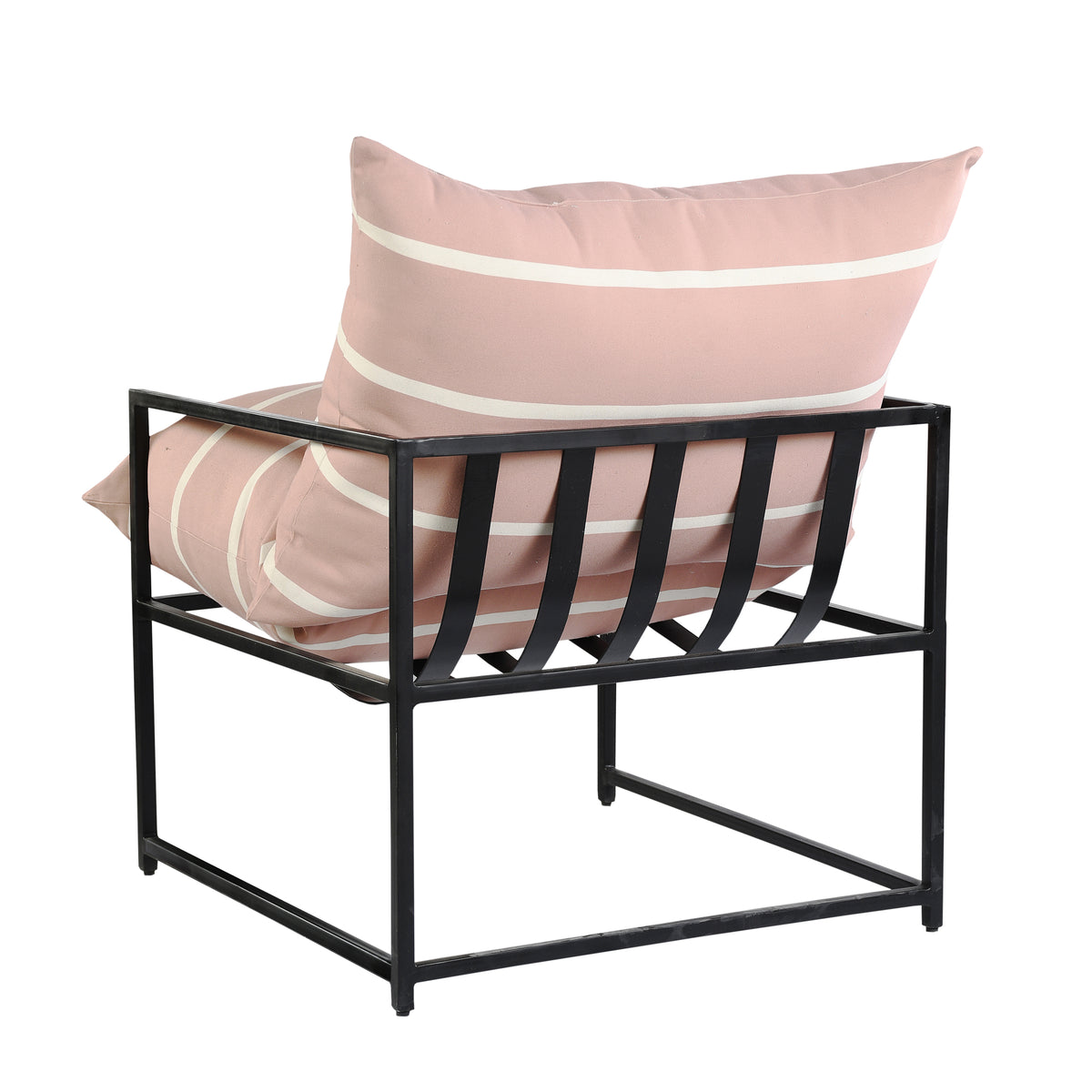 Contemporary Outdoor Polyester and Metal Geometric Accent Chair
