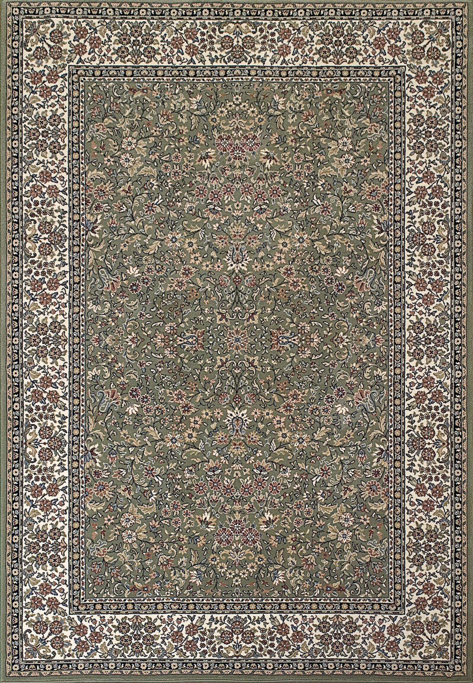 Ancient Garden 57078-4444 Green/Ivory Rug