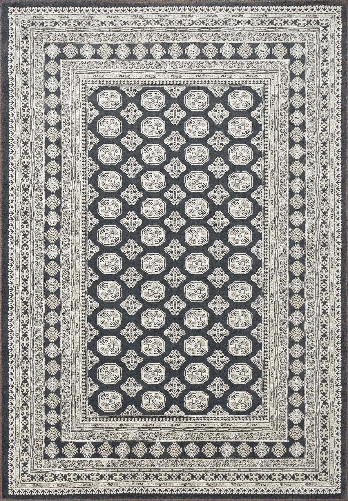Ancient Garden 57102-3636 Charcoal/Silver Rug