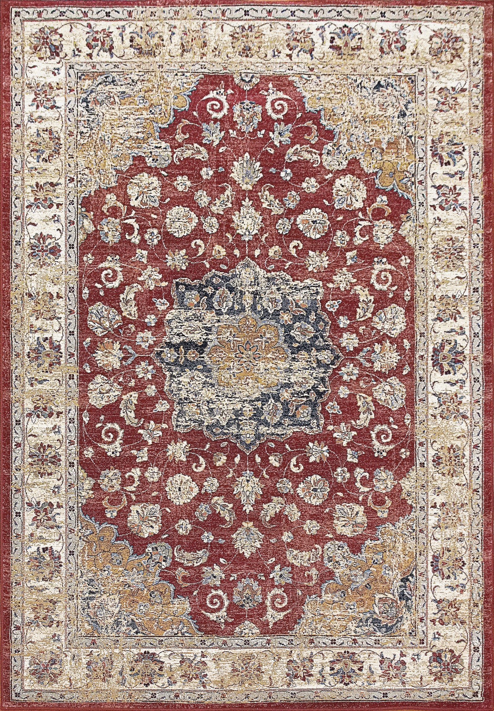 Ancient Garden 57559-1464 Red/Ivory Rug