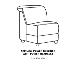 Aurora Armless Power Recliner with Power Headrest