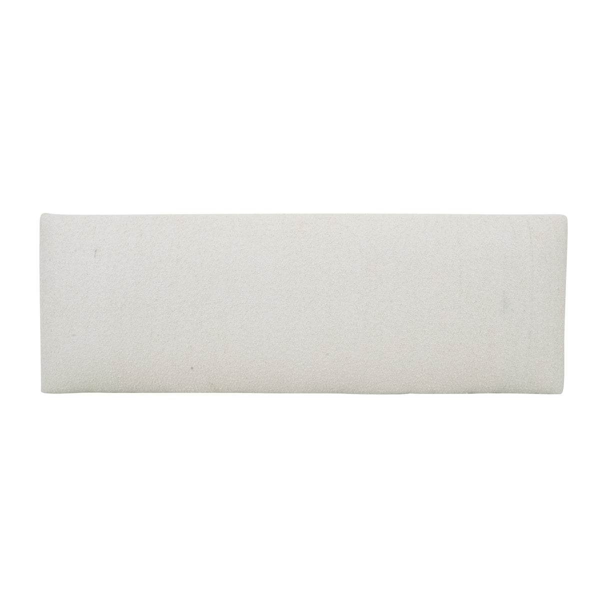 Genevieve Contemporary Cream Solid Boucle and Wood Upholstered Bench