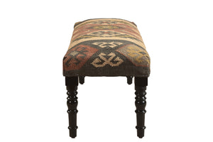 Eden Southwestern Beige/Multi Kilim Jute Blend Upholstered Accent Bench