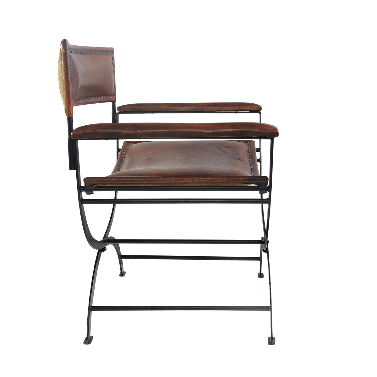 Vandor Transitional Brown Leather Upholstered Director's Chair