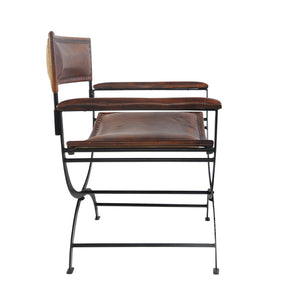 Vandor Transitional Brown Leather Upholstered Director's Chair