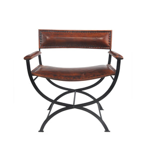 Vandor Transitional Brown Leather Upholstered Director's Chair