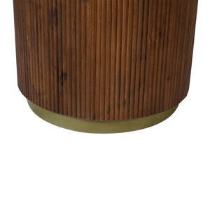 Bella Handmade Transitional Brown Wood Round Coffee Table