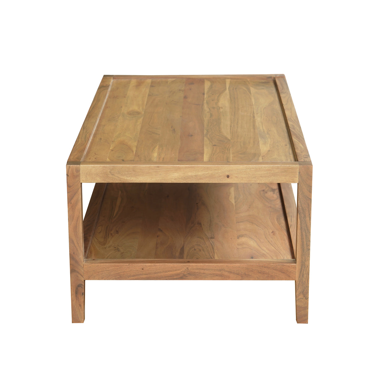 Ayla Handmade Transitional Light Brown Wood Rectangle Coffee Table
