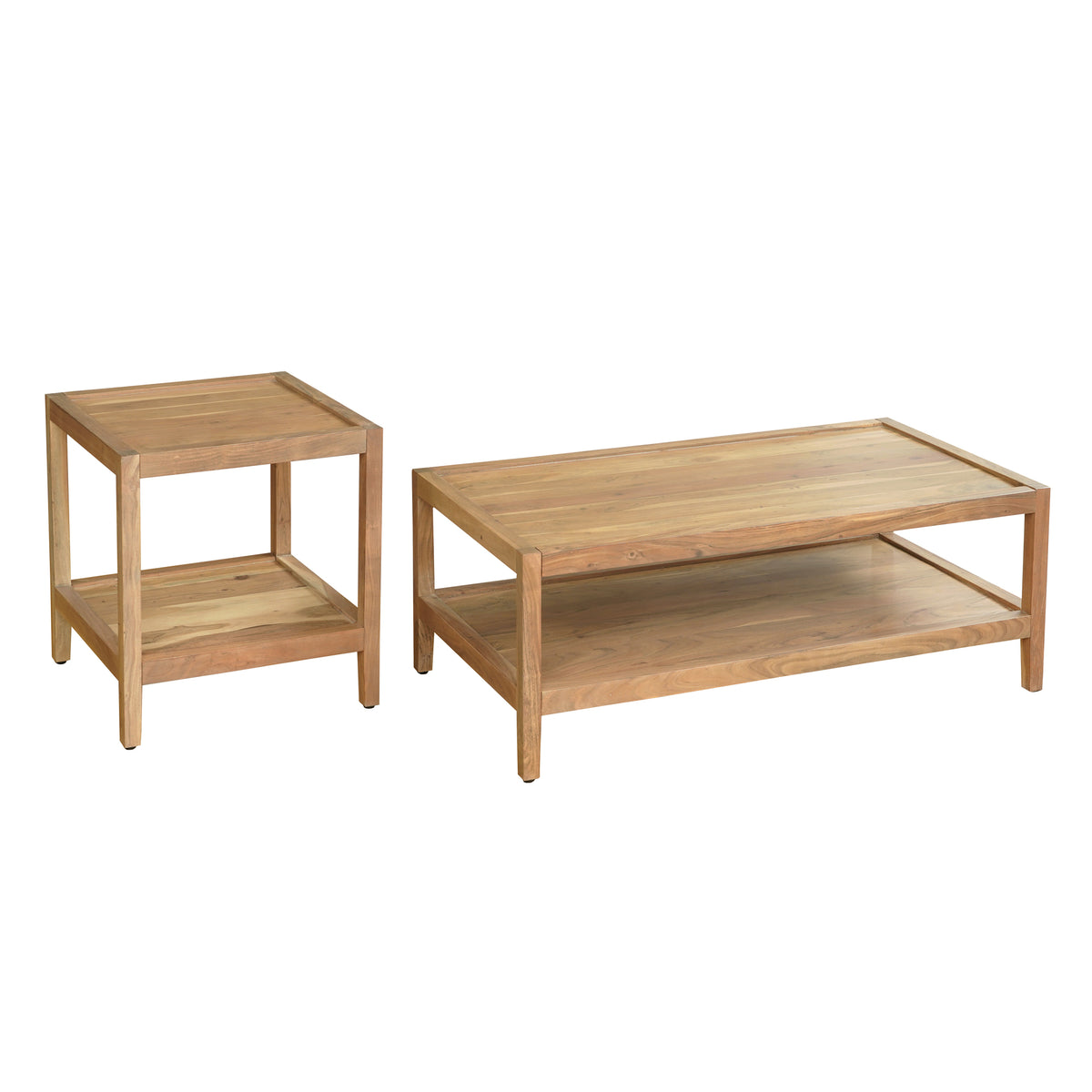 Ayla Handmade Transitional Light Brown Wood Rectangle Coffee Table